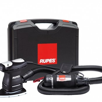 RUPES Mini vlakschuurmachine Delta stofafzuiging regelbaar Stofcontainer met houder en 1 3 mtr koffer -